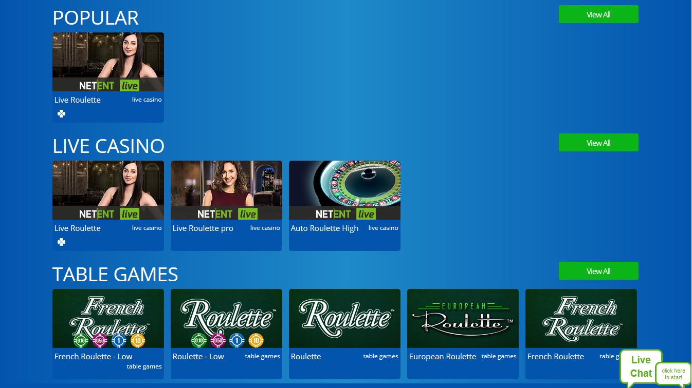 Screenshot Roulette pagina Eskimo Casino